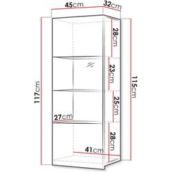 Vitrina Mirjan24 Bralani/Calabrini C5 LED (White/White Gloss) Thumb