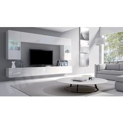 Vitrina Mirjan24 Bralani/Calabrini C5 LED (White/White Gloss) Thumb