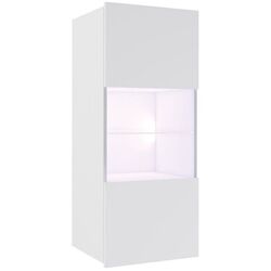Vitrina Mirjan24 Bralani/Calabrini C5 LED (White/White Gloss)