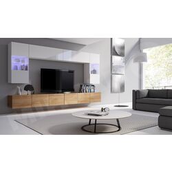 Vitrina Mirjan24 Bralani/Calabrini C5 LED (White/White Gloss) Thumb