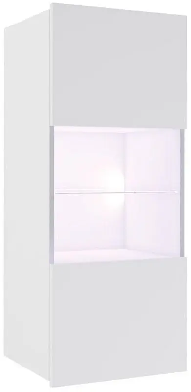 Vitrina Mirjan24 Bralani/Calabrini C5 LED (White/White Gloss)