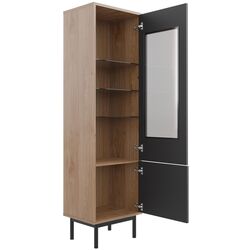 Витрина Mirjan24 Bruno/Basic WT54 LED (Jackson Hickory/Graphite) Thumb