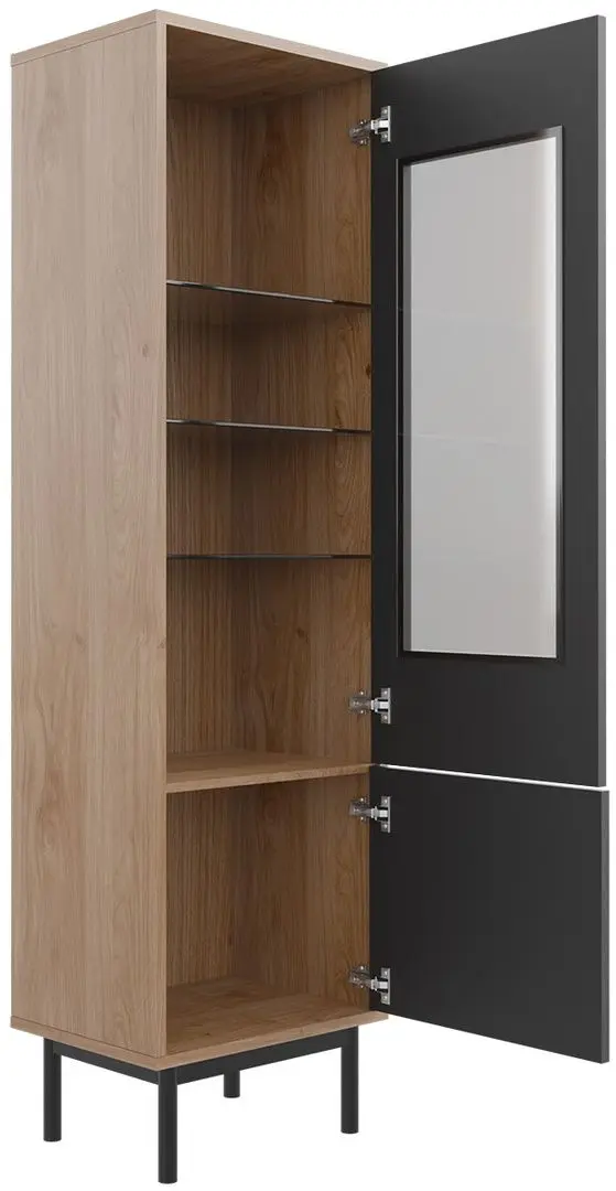 Витрина Mirjan24 Bruno/Basic WT54 LED (Jackson Hickory/Graphite) - 2