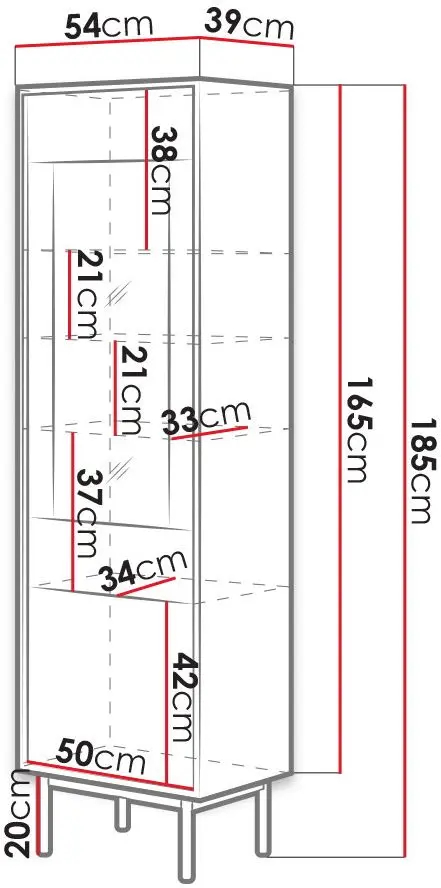 Витрина Mirjan24 Bruno/Basic WT54 LED (Jackson Hickory/Graphite) - 3