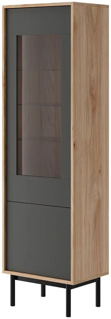 Витрина Mirjan24 Bruno/Basic WT54 LED (Jackson Hickory/Graphite)