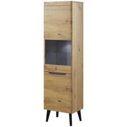 Vitrina Mirjan24 Nirus/Nordi WT53 LED (Artisan Oak/Black)