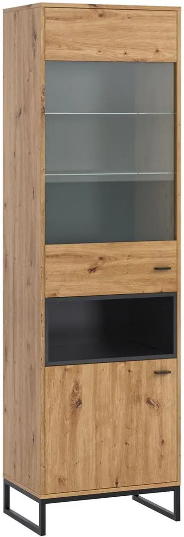 Vitrina Mirjan24 Olier WIT60 OL09 LED (Artisan Oak/Black)