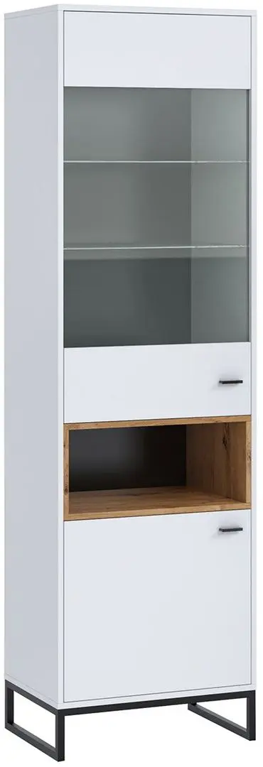 Vitrina Mirjan24 Olier WIT60 OL09 LED (White/Artisan Oak)