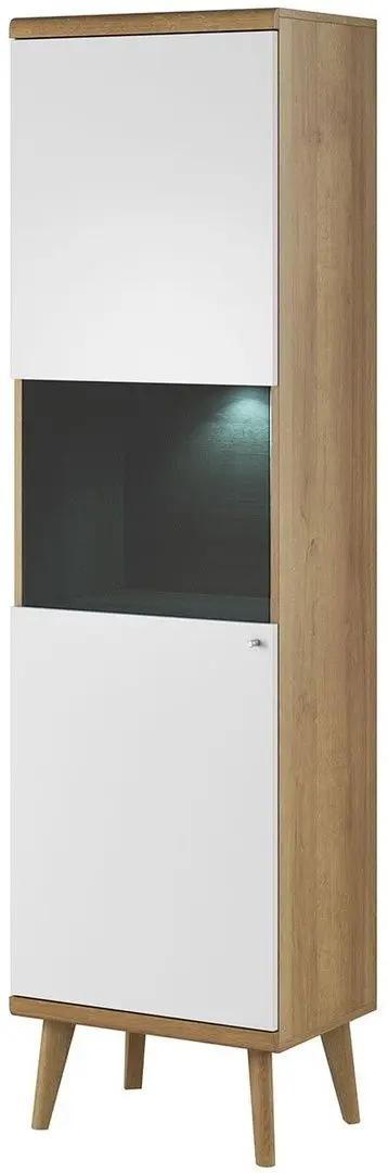 Vitrina Mirjan24 Prime/Primo WT50 LED (Riviera Oak/White)