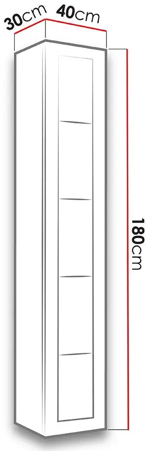 Витрина Mirjan24 Zigo/Vigo 180 LED (White/White Gloss)