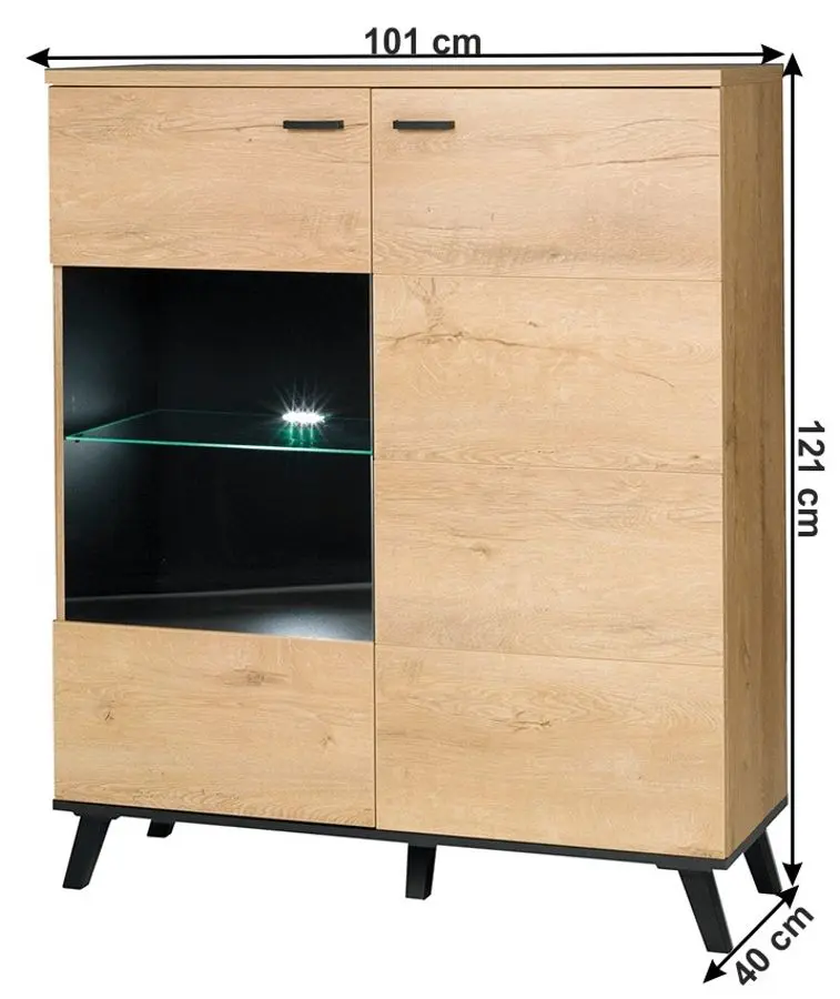 Тумба Mobhaus Siran Typ 4 (Lefkas Oak/Black)