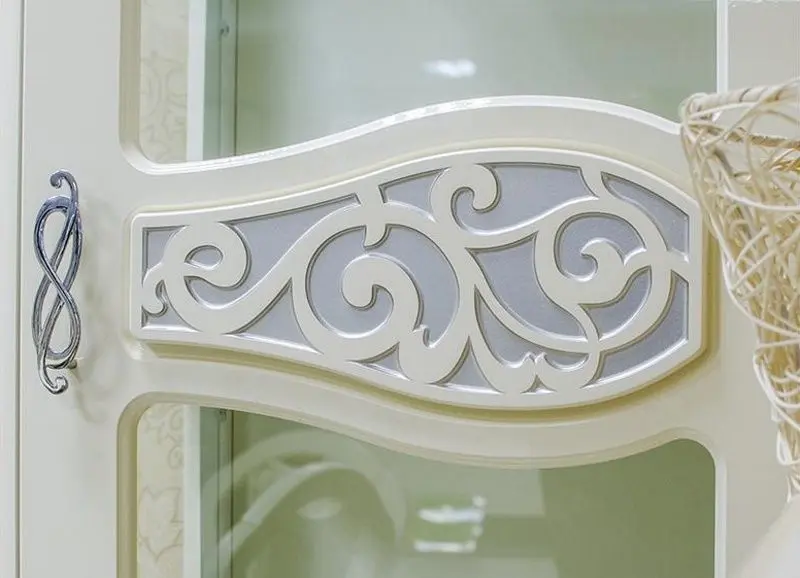 Dulap cu vitrina Неман Sofiya МН-025-17 (Cream Gloss/Cream)