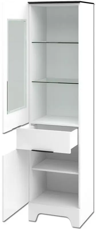 Витрина Неман Верона МН-128-07 (Белый Глянец/Черный Матовый)