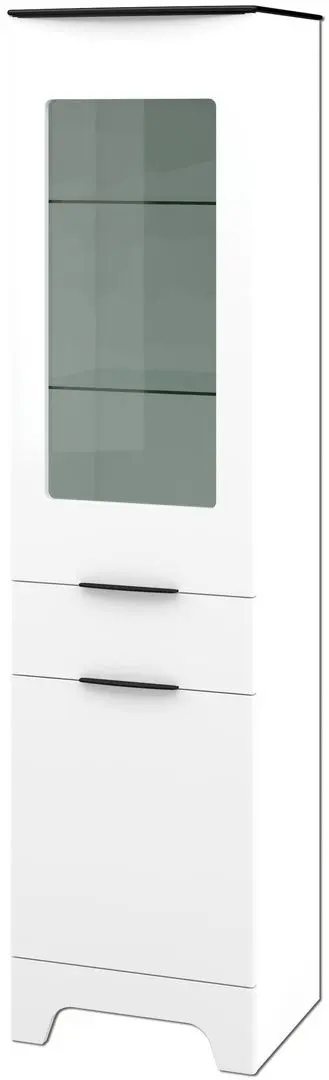 Витрина Неман Верона МН-128-07 (Белый Глянец/Черный Матовый)