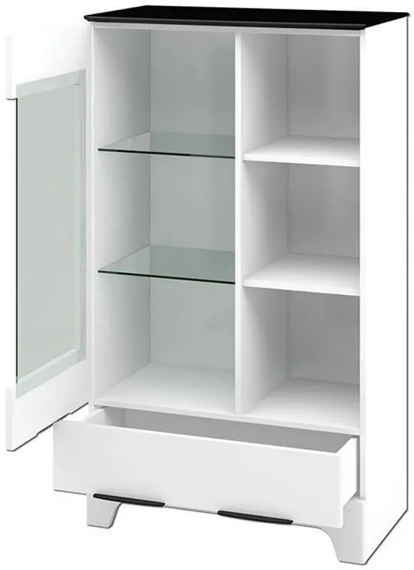 Витрина Неман Верона МН-128-12 (Белый Глянец/Черный Матовый) - 2