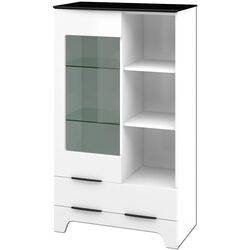 Vitrina Неман Verona МН-128-12 (Gloss White/Matt Black)