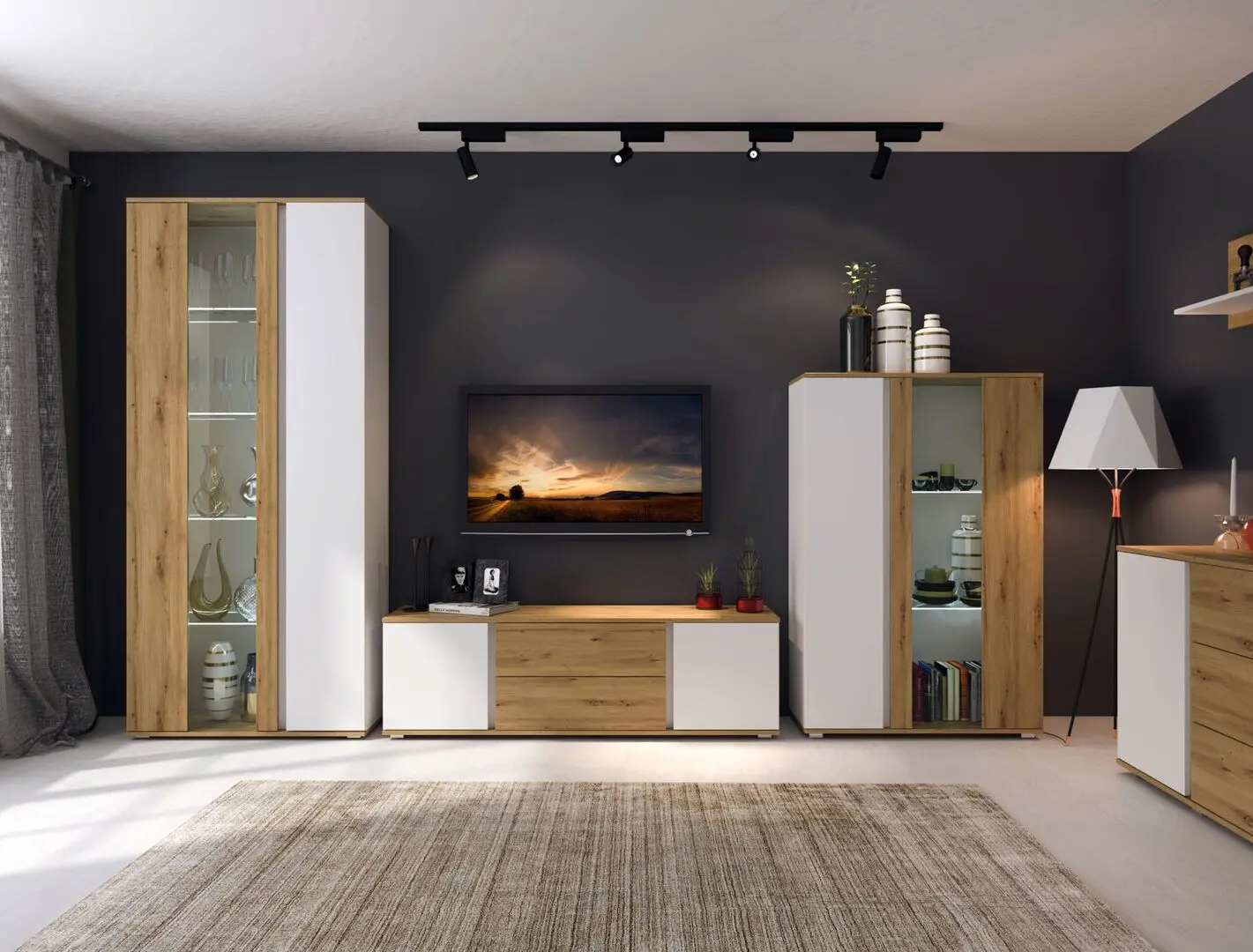 Пенал Sokme Герда М 2Д (Дуб Артизан/Белый)