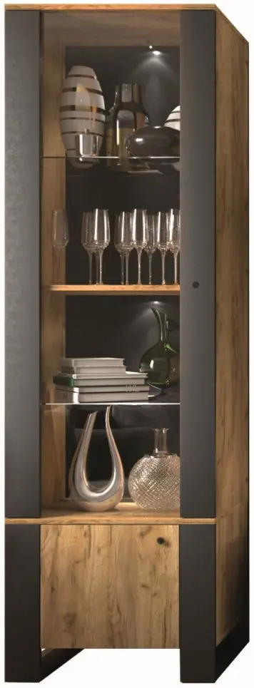 Penal-Vitrina Sokme Old Vud 2U (Craft Oak Gold/Black)