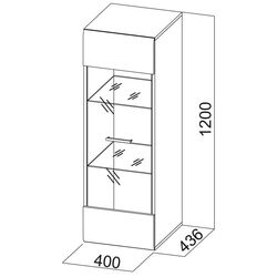 Dulap suspendat SV-Mebel Solo White/White Gloss (cu sticla) Thumb