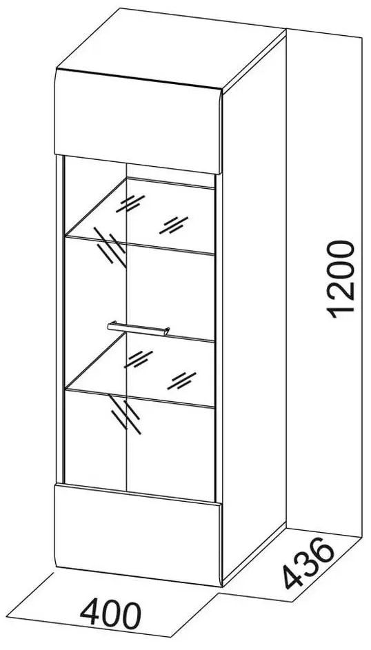 Dulap suspendat SV-Mebel Solo White/White Gloss (cu sticla) - 3