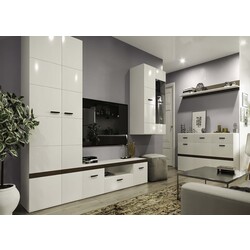 Dulap suspendat SV-Mebel Solo White/White Gloss (cu sticla) Thumb