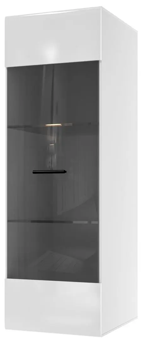 Dulap suspendat SV-Mebel Solo White/White Gloss (cu sticla)