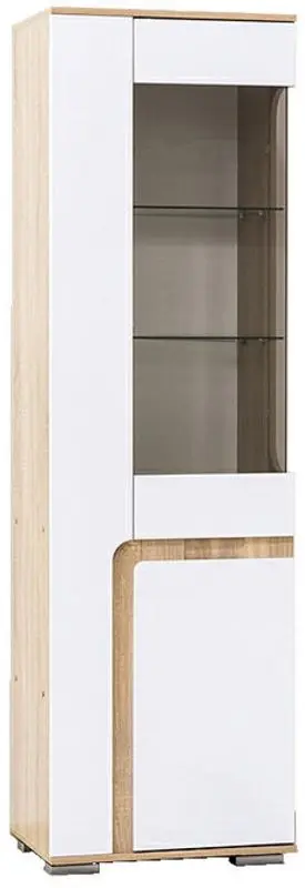 Vitrina SV-Mebel Nota 25 (Sonoma Oak/White Gloss)