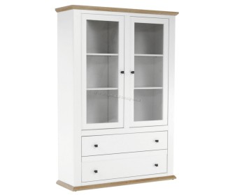 Витрина Tempo Kondela Leon MZ5 (White/Grand Oak)