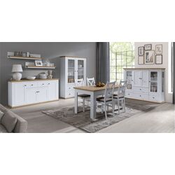 Витрина Tempo Kondela Leon MZ5 (White/Grand Oak) Thumb