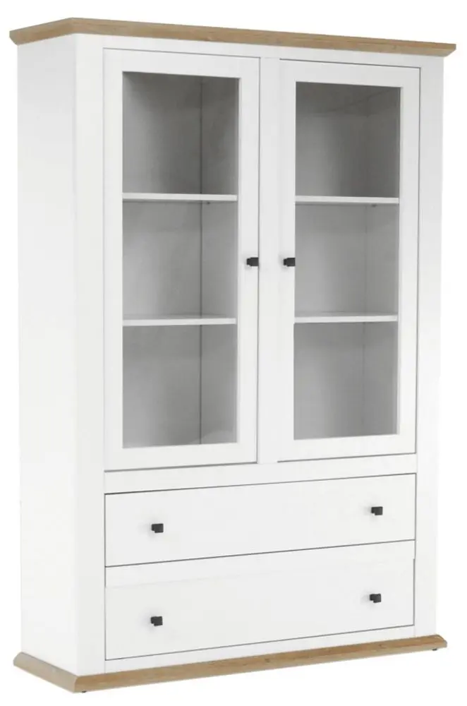 Витрина Tempo Kondela Leon MZ5 (White/Grand Oak)
