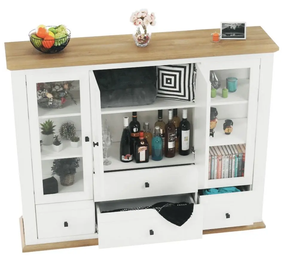 Tumba Tempo Kondela Leon MZ6 (White/Grand Oak)