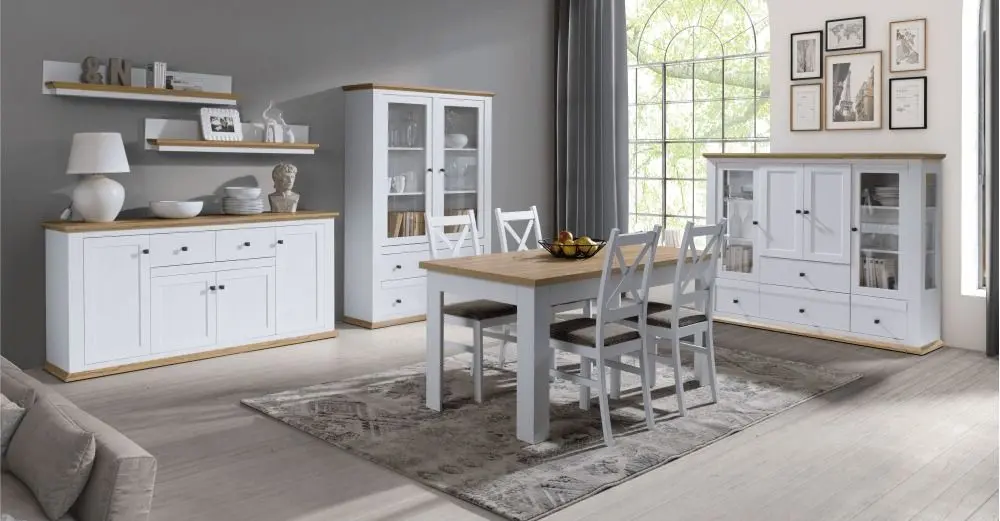 Tumba Tempo Kondela Leon MZ6 (White/Grand Oak)