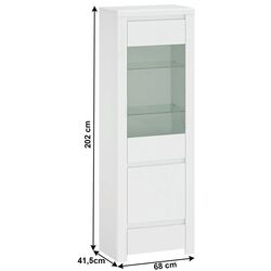 Витрина Tempo Kondela Lindy 1D1W1S (White Gloss) Thumb