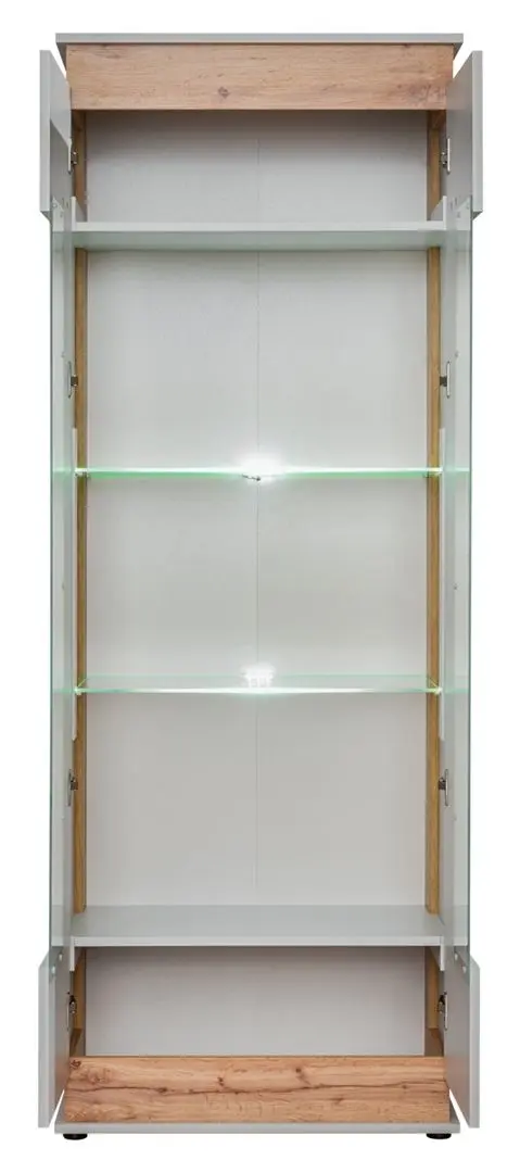 Dulap-vitrina ASM Berlin ASPG BL WSW (Perla Gray/Artisan Oak) - 2