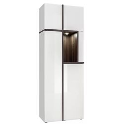 Dulap-vitrina ASM Cross PEW CS WSW (White/White Gloss/Perla Elm)