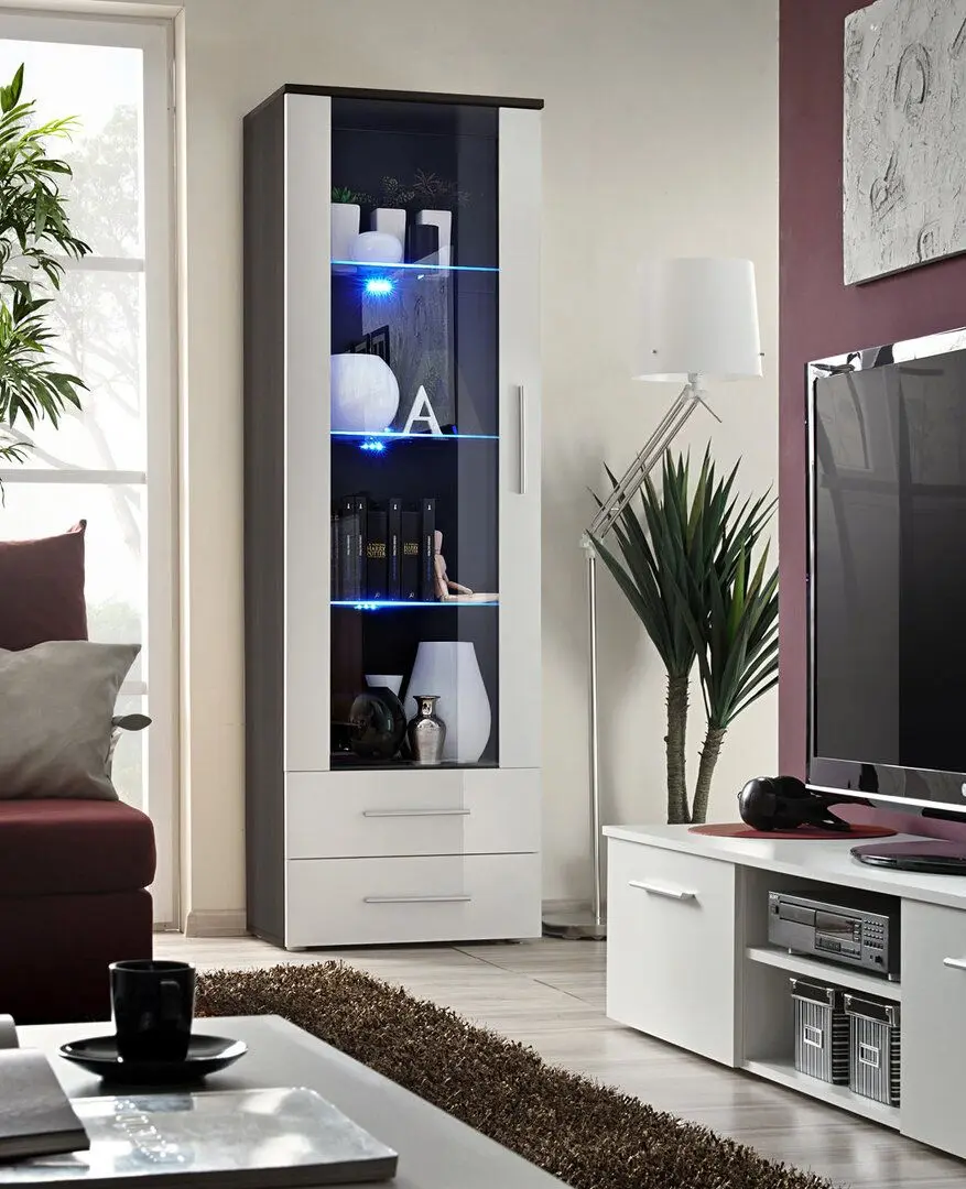 Vitrina ASM Neo I EMWH N1 (White Gloss/Wenge) - 2