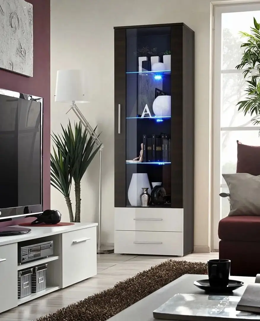Vitrina ASM Neo I EMWHEM N1 (White Gloss/Wenge) - 2