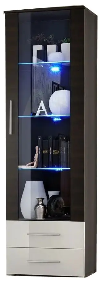 Vitrina ASM Neo I EMWHEM N1 (White Gloss/Wenge)