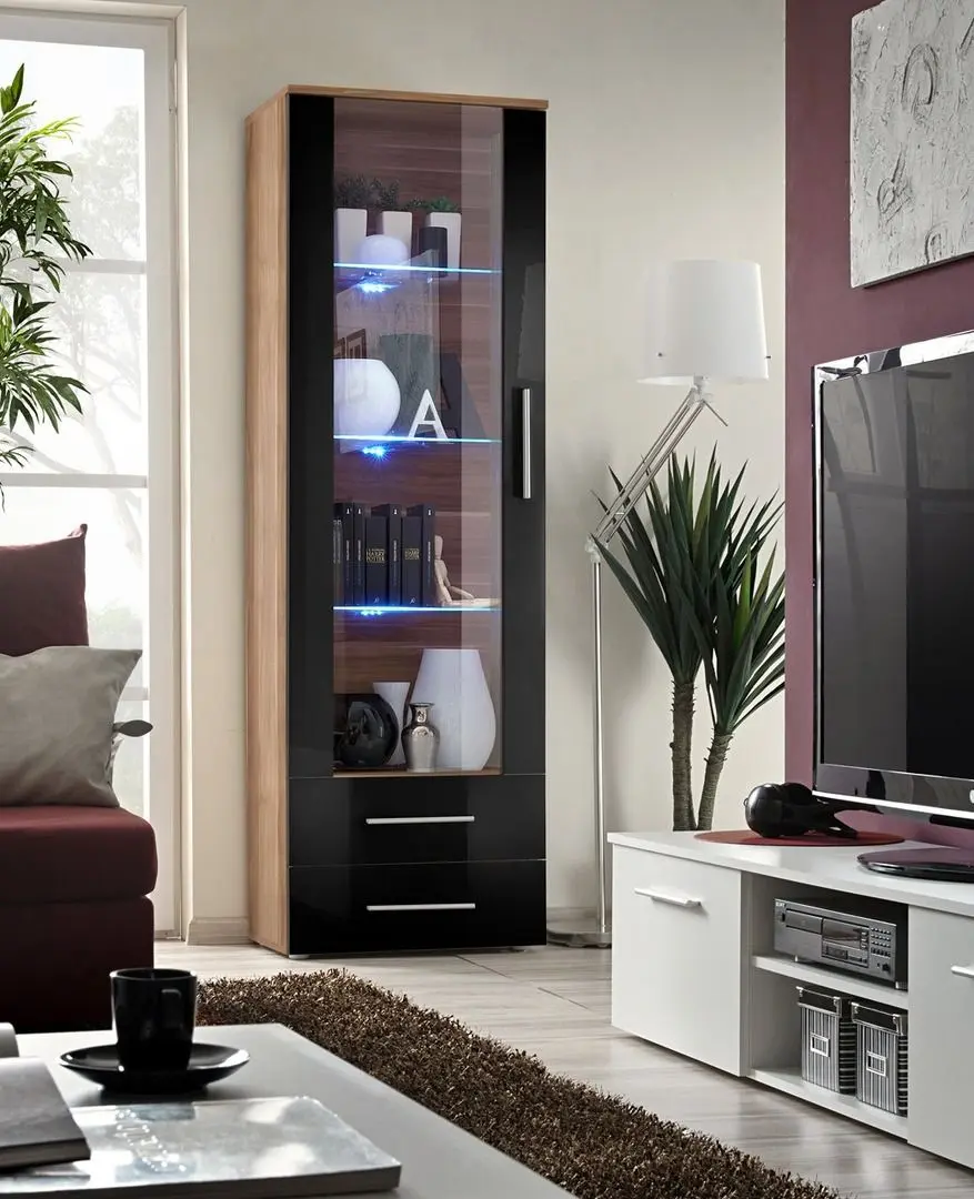 Vitrina ASM Neo I NSH N1 (Black Gloss/Plum) - 2