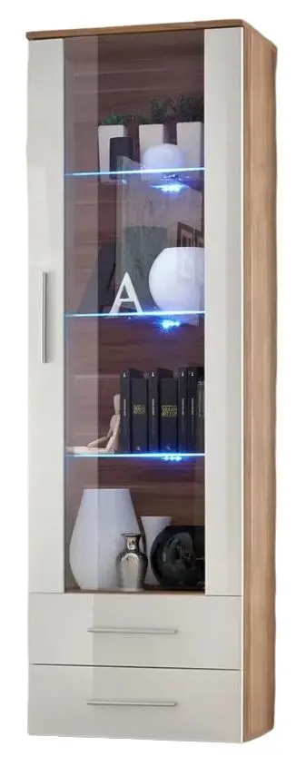 Vitrina ASM Neo I NWH N1 (White Gloss/Plum)