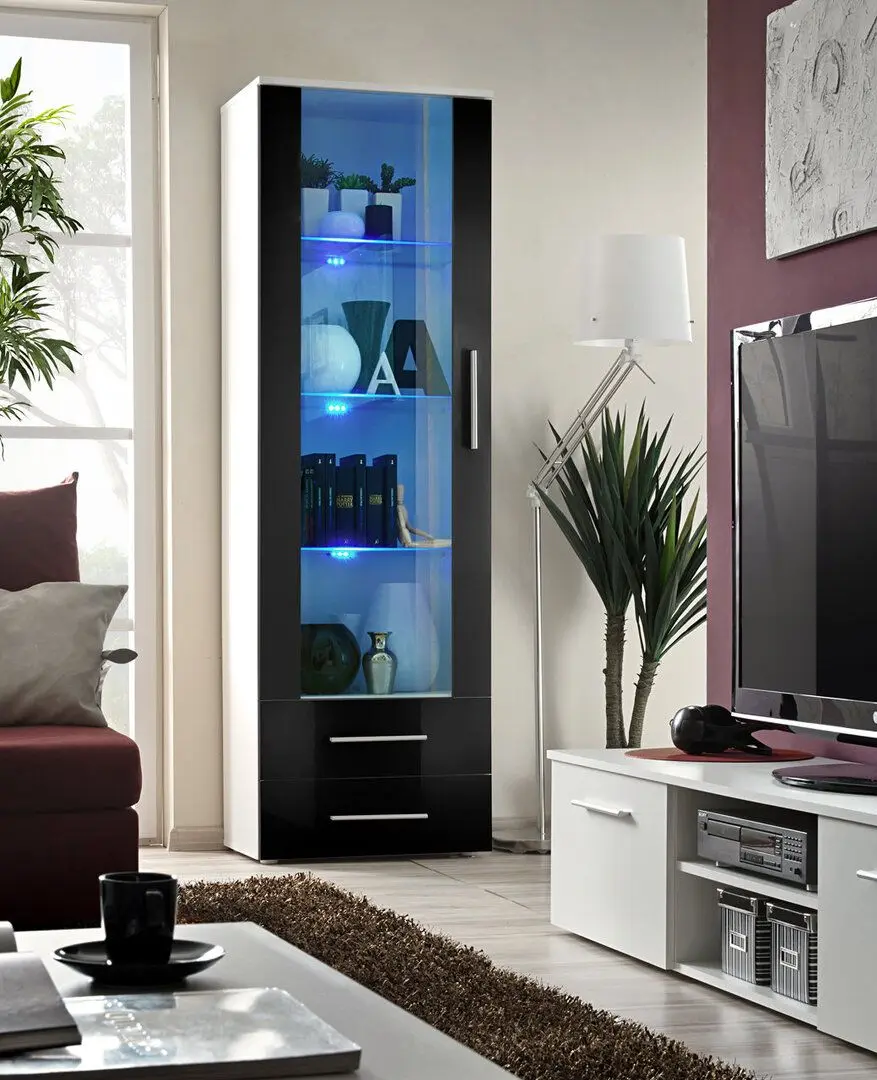 Vitrina ASM Neo I WSH N1 (Black Gloss/White Matt) - 2