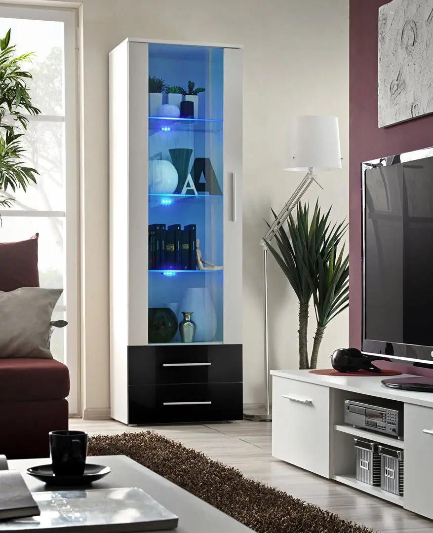 Vitrina ASM Neo I WSHWH N1 (Black Gloss/White Gloss/White Matt) - 2