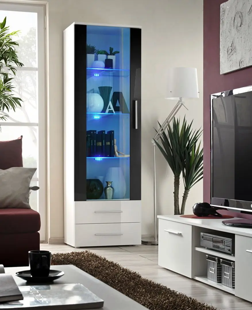 Vitrina ASM Neo I WWHSH N1 (Black Gloss/White Gloss/White Matt) - 2