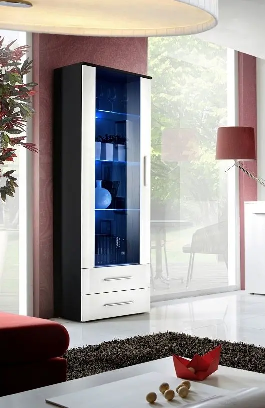 Vitrina ASM Neo I ZW N1 (White Gloss/Black Matt) - 2