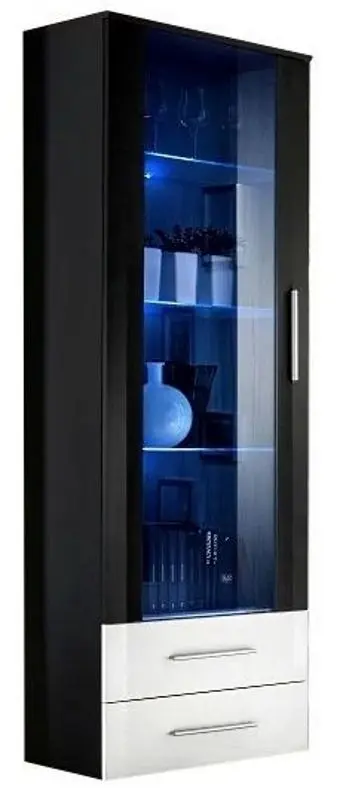 Vitrina ASM Neo I ZWHS N1 (White Gloss/Black Gloss/Black Matt)