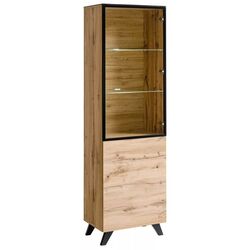 Vitrina ASM Thin WT TH WSW (Wotan Oak/Black Glass)