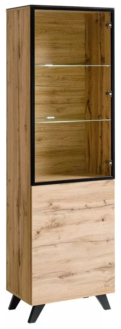 Vitrina ASM Thin WT TH WSW (Wotan Oak/Black Glass)