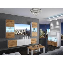 Тумба Belini Imperium IMP KOM1/0/W/WDW/0/0 (White High Gloss/Wotan Oak) Thumb