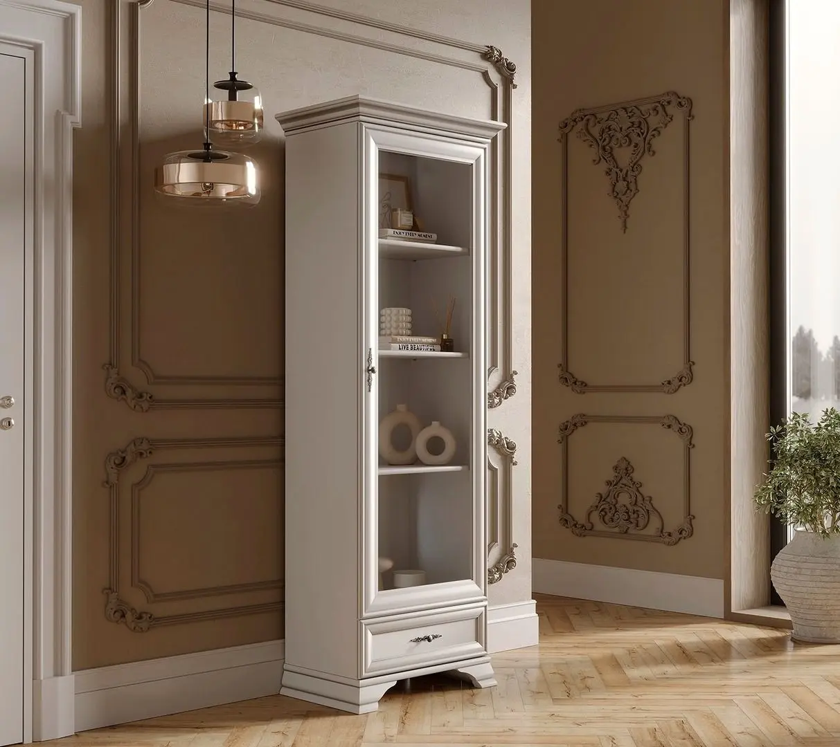 Vitrina Gerbor Kentuki REG1W1S(N) (Alpine White)