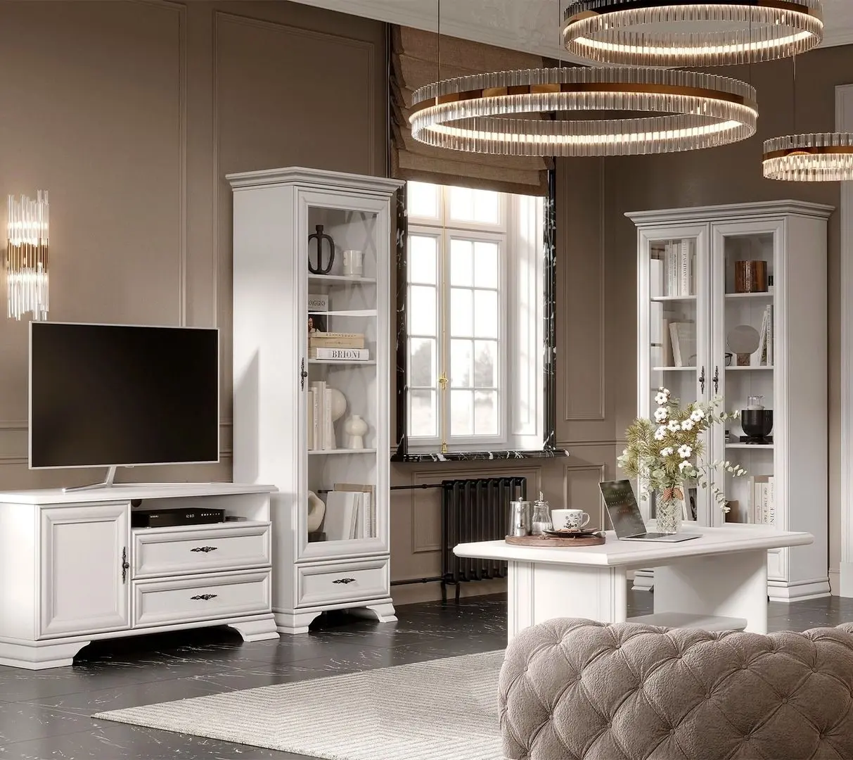 Витрина Gerbor Kentuki REG2W1S(N) (Белый Альпийский)